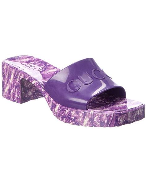 purple gucci rubber sandals|gucci open toe sandals.